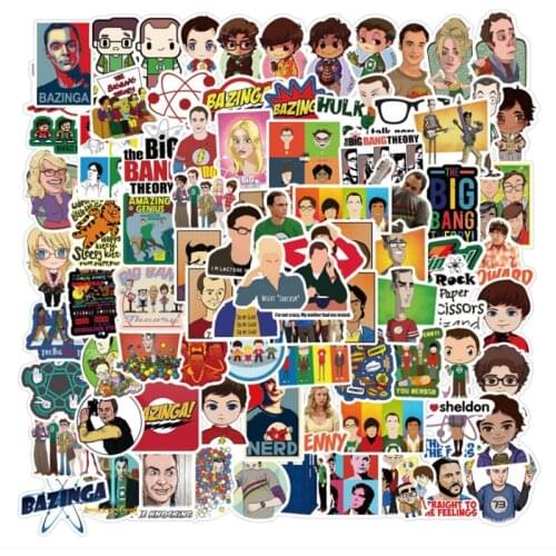 10/30/50/100Pcs/Set US drama Big Bang Kawaii Stickers For Chidren Toy Waterproof Sticker to DIY Laptop Bicycle Helmet
