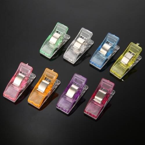 100Pcs Mixed Color Sewing Clips Multi-function Patchwork Fabric Quilting Knitting Craft Sewing Clamp Holder Plastic Quilter