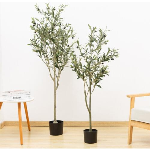 120cm Artificial Olive Tree Plant Potted Fake Holly Plant Green Leaf Fruit Tree 3.9 Feet Large Olive Tree Home Office Decoration