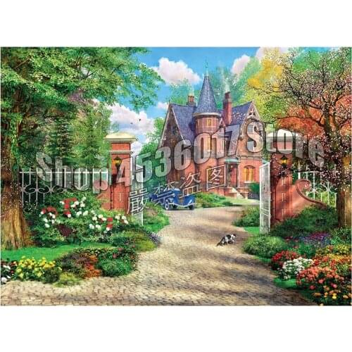 Diy Diamond Embroidery Spring Vintage Cottages Of Rhinestone Full Square Diamond Painting Cross Stitch Kit Mosaic Home Decor