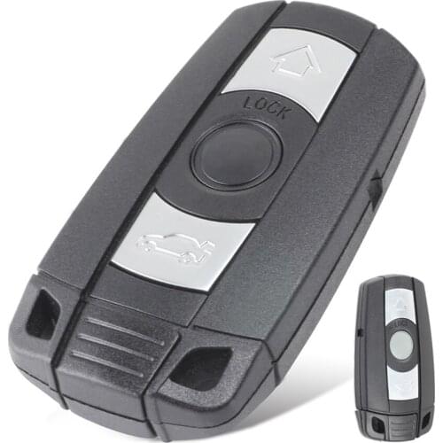 Car Key for BMW X5 X6 Z4 1 3 5 6 7 Series E90 E92 E65 F01 KR55WK49127 868Mhz Black Remote Control Replacement Car Key Fob Case