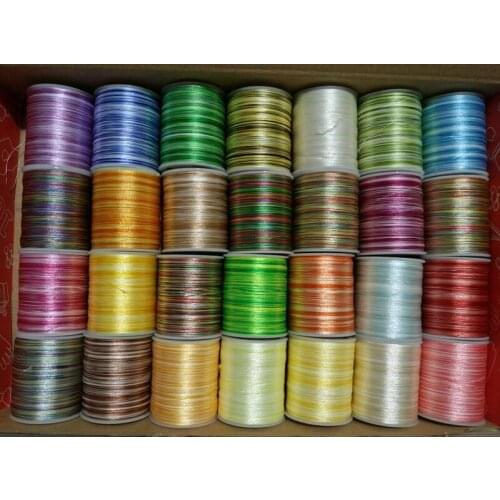108D/2 28PCS/lot Coloured Polyester Embroidery Thread Sewing Embroidery Cross Stitch Silk Threads Embroidery Line For Handmade