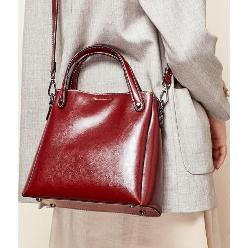 Real Cow Leather Ladies HandBags High Quality Women Genuine Leather Bag Totes Messenger Bags Designer Luxury Shoulder Bag Female