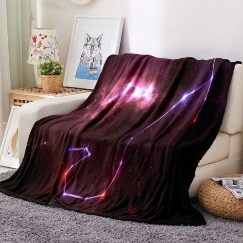 Baby Adult Soft Constellation Scorpio Print Flannel Blanket Comfortable Breathable Material Suitable for Sofa Bedroom Bed
