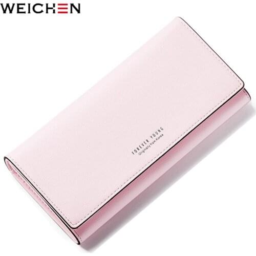 WEICHEN Many Departments Long Wallet Women Brand Ladies Purses Card Holder Zipper Coin & Phone Pocket Female Wallets Clutch HOT