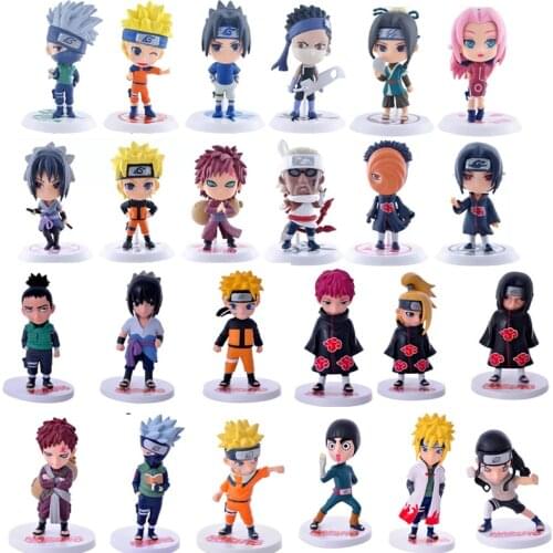 6Pcs/Set Q Version NARUTO Action Figure Uzumaki Naruto Uchiha Sasuke Hatake Kakashi Gaara Model Doll Toys Kids Christmas Gifts