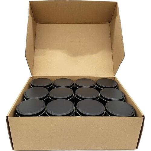 HOT-Candle Tins, 24 Piece, 4 Oz Metal Candle Containers for Making Candles, Arts & Crafts, Dry Storage,Black