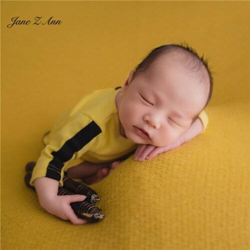 Jane Z Ann Photography clothes for newborn baby Bruce lee costume clothes +nunchucks studio creative idea