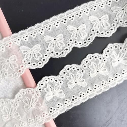 28Yards 4cm Cotton Embroidery Lace Fabric Garment Needlework Sewing Patchwork DIY Handmade Accessories Clothes Decoration 795