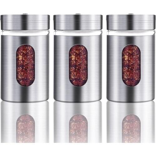 Kitchenware Stainless Steel Seasoning Jar Glass Sprinkler Barbecue Seasoning Jar Pepper Bottle Toothpick Holder Salt Shaker