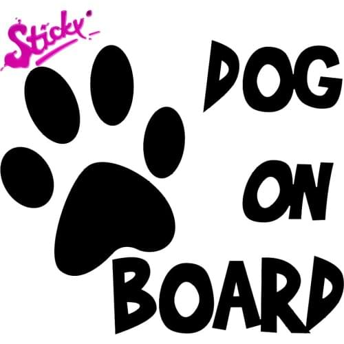 STICKY Dog on Board Warning Plaques & Signs Car Sticker Decal for Motorcycle Accessories Laptop Helmet Trunk