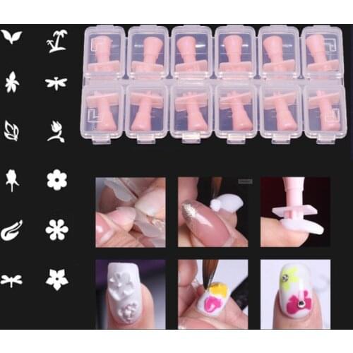 12pcs Nail Art Stamp reusable nail transfer pattern plate Stamper manicure Tools