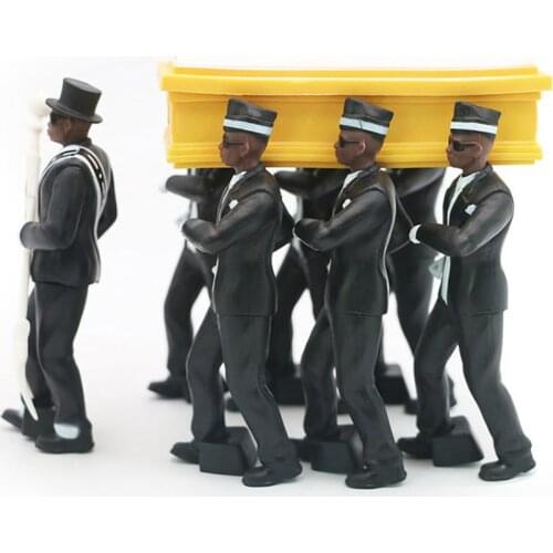 1/20 Ghana Simulation Plastic Ghana Funeral Coffin Dancing Pallbearer Team Model Exquisite Workmanship Action Figure Car Decor
