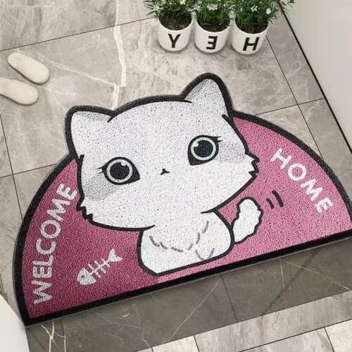 Cartoon Semicircle Mat Door To Door Scraper Sand Mat PVC Kitchen Bathroom Door Mats