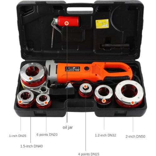 6 die heads Electric Pipe Threader Portable Sleeve Machine 220V Galvanized Pipe Sleeve Machine Electric Threading Tools