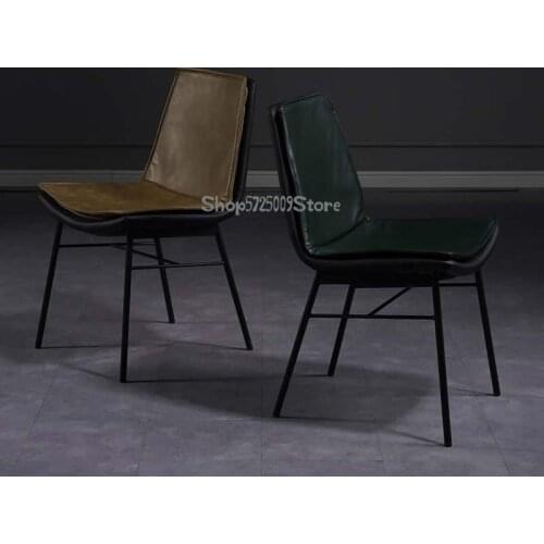 Dining chair Nordic home modern minimalist stool backrest casual dining chair iron art light luxury makeup nail desk chair