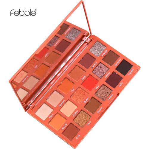 Febble 18 color eyeshadow palette orange soda eye shadow shimmer matte glitter stars eye shadow palette sombra de ojos makeup
