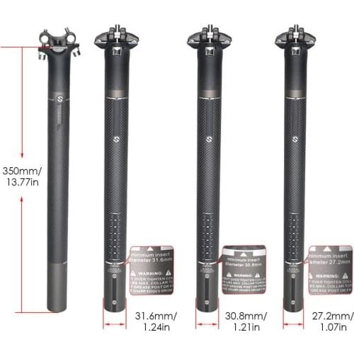 Bicycle Seatpost Adjustable 3K Matte Full Carbon Fiber MTB Road Bike Cycling Seat Post Parts Joint Seat Post Bicycle Accessories