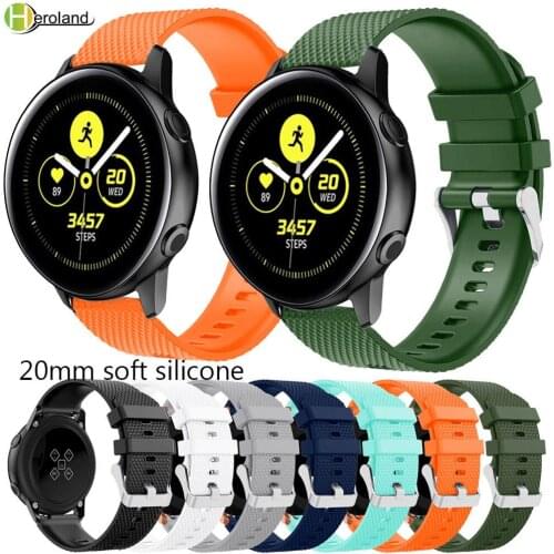 20mm Soft silicone Watchstrap for Samsung Galaxy Watch Active Band Galaxy 42mm for Garmin vivomove HR Smart Wristbands Watchband