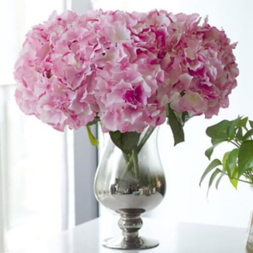 Pink Silk Hydrangeas Artificial Flowers Wedding Bouquet for Bride Hand Peony Fake Wreaths Vases White Christmas home decoration