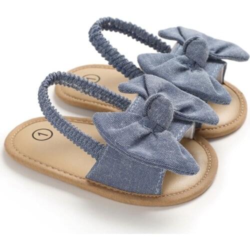 Baby Girls Cute Sandals Bow Breathable Anti-Slip Summer Newborn Toddler Non-slip Soft Soled First Walkers Shoes For 0-18M