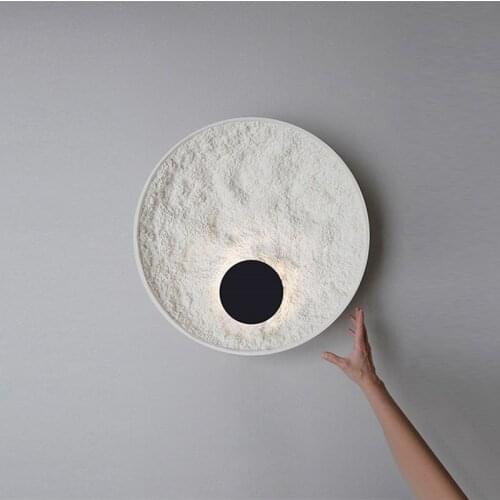Nordic Loft Resin Art Circle Wall Lamp Retro Bedroom Bedside Bar Cafe Decoration Led Wall Sconce Lighting