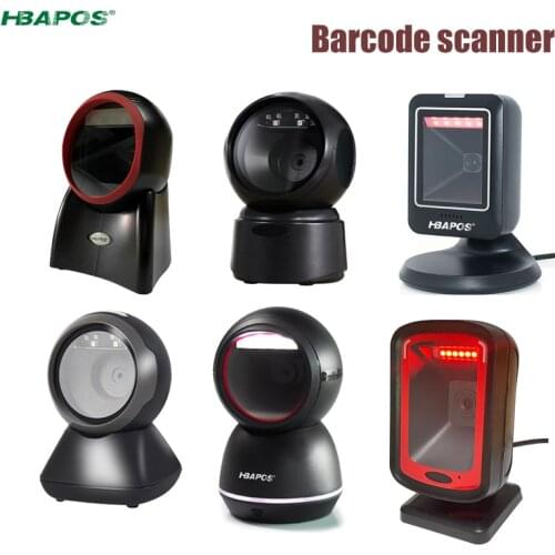 Barcode Scanner 1D 2D QRcode Desktop Omnidirectional Hands-Free Wired USB Platform Scanning Barcode Reader