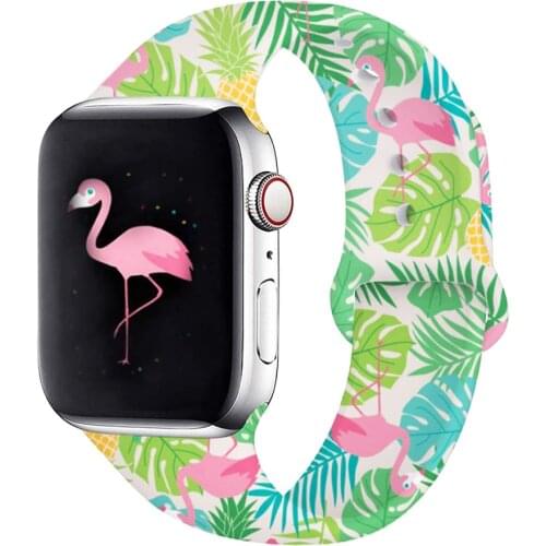 Silicone Strap Band for Apple Watch 40mm 44mm 38mm 42mm Sport Double Side Printed Bracelet Band for iwatch series 6 SE 5 4 3 2 1