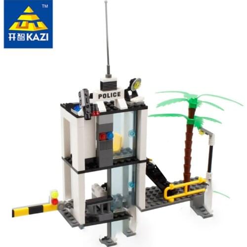 KAZI Police Box Building Blocks, Motorcycles and Cars, Children’s Gift Toys, City Assembled Building Block Toys Children’s Gif