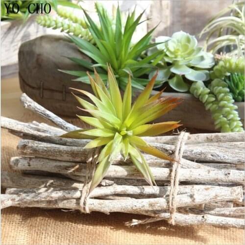 YO CHO 5PCS/LOT Sword-shaped Leaves Artificial Succulents Plants Landscape Wall Decor DIY Fake Flowers Home Party Decorations