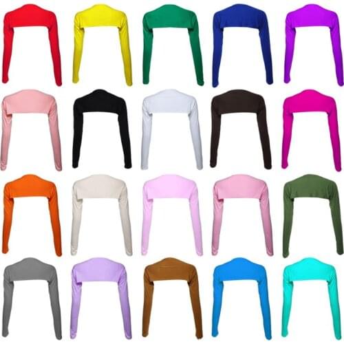 Womens Muslim One Piece Long Shoulder Sleeves Shawl Arm Cover Shrug Crop Top Modal Bolero-Style Islamic My25 21 Dropshipping