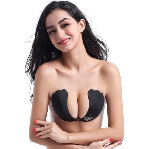 Womens invisible seamless silicone push up nipple wedding strapless backless rubber bra CYHWR