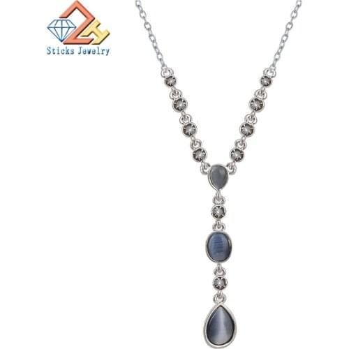 New Bohemian Statement Necklace for Women Trendy Ethnic Natural Stone Collar Maxi Long Necklace Bijoux