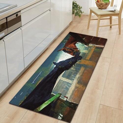 Oil Painting Animal Horse and Bird Series Entry Floor Mats Kitchen Carpet Bedroom Non-Slip Rug Living Room Doomat