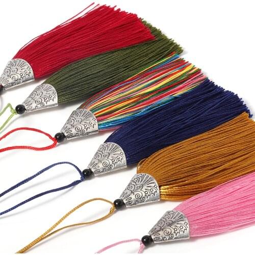 10pcs 8cm Colorful Silk Tassel With Mouth Caps Earring Charm Pendant For Diy Handmade Crafts Material Jewelry Making Accessories