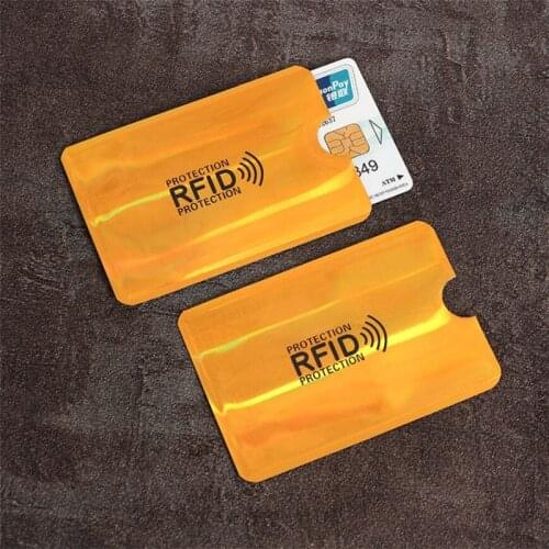 10PC Laser Anti-Theft Card Holder Aluminum Foil RFID Case Anti-degaussing Card Holder Protection Bank Card Set Shielding Bag NFC