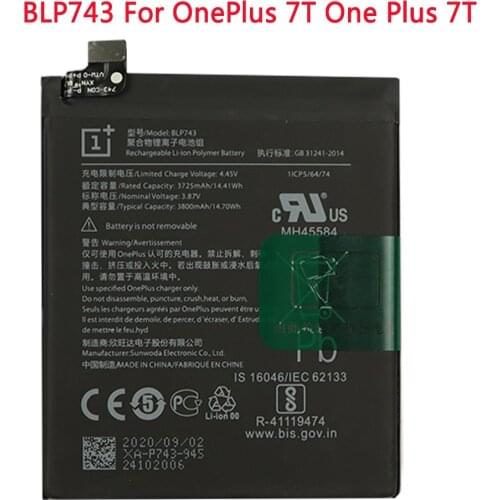 100% Original Battery BLP743 3800mAh For Oneplus 7T One Plus 7T Phone Battery High Capacity OnePlus Phone Batteries
