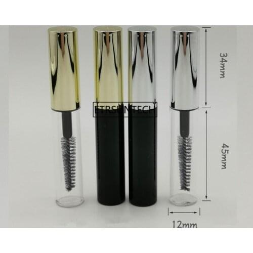100pcs 4ml Portable Empty Bottle Black Eyelash Tube Mascara Cream Vial/Container Fashionable with Lid Refillable Bottle F3875