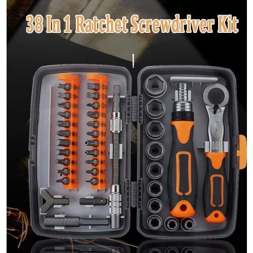 38 In 1 Two Way Precision Ratchet Screwdriver Kit Set Spanner For Car Electromechanical Device Home Appliance Repair Tools