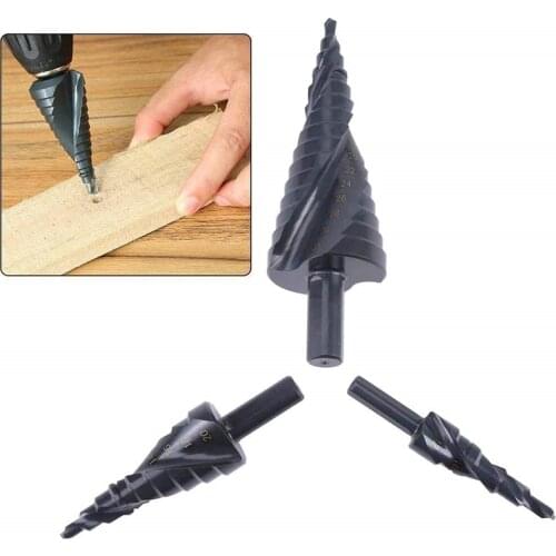 4-12/4-20/4-32mm HSS Straight Groove Stepped Drill Bit Titanium Coated Metal Wood Hole Drilling Cutter Set Hardware Tools