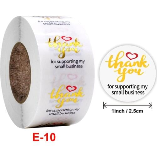 500pcs Gold Plating Thank You For your Order Stickers Clear Transparent Pretty Things Inside Sealing Labels for Gifts Package