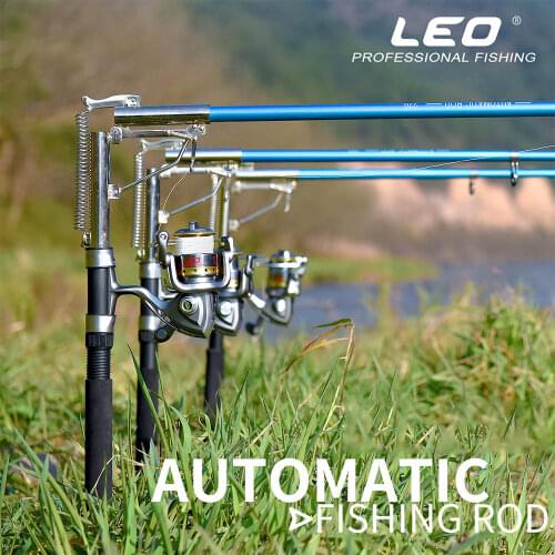 LEO New Automatic Fishing Rod FRP 2.1-2.7M Sea River Fishing Telescopic Rod Spinning Ring Rod Self-Tapping Fishing Rod