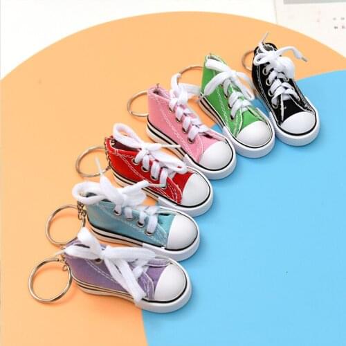 Big Cotton Resin Canvas Shoes Key Ring Key Chain Charm Ladies Men Children Toy Key Chain Fashion Korean Simulation Gift