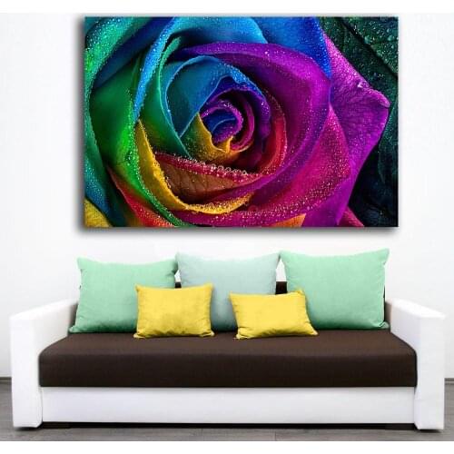 Large Size colored Rose closeup 3 Wall Art Paiting Canvas Home Decor Wall oil Painting Print Nice wall picture for living room