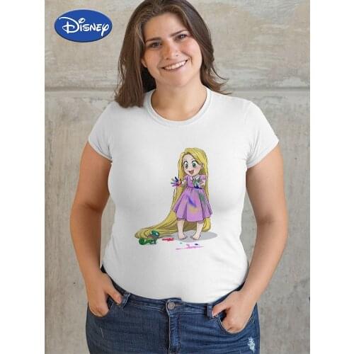 Rapunzel Princess Graphic T Shirts Womens Clothing Plus Size Ulzzang Fashion Spain Ropa Tumblr Mujer Harajuku Disney White Top