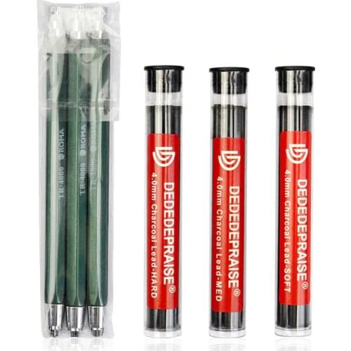 4.0mm Sketch Press Mechanical Charcoal Pencil Soft/Medium/Hard Painting Drawing School Office Stationery Kid Automatic Pencils