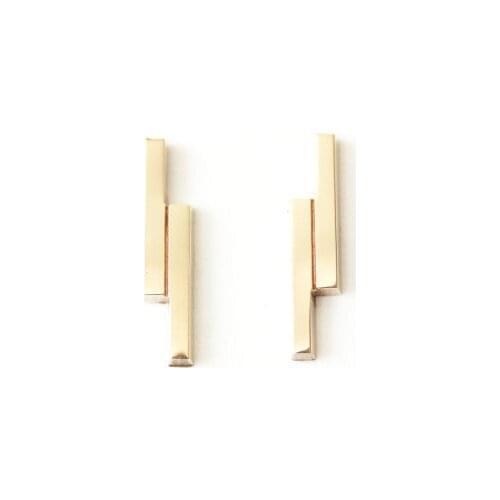 Fashion Double Bar Earrings Gold White Rose Three Color Optional Suitable for Men And Women