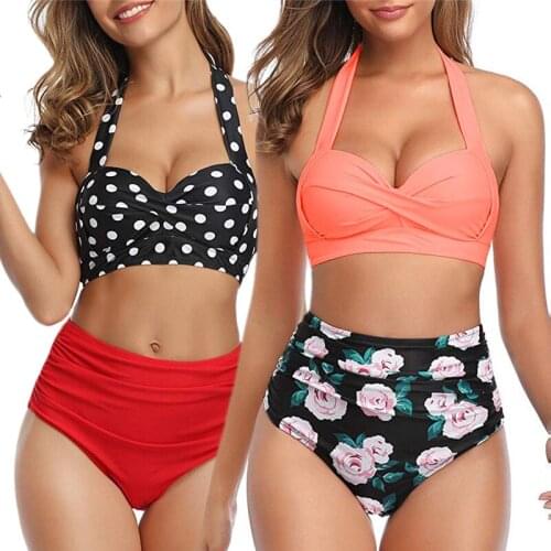Fashion sexy Two-Piece Suits bikini Womens high waist split Bikini Bathing Suit European and American Swim bikini