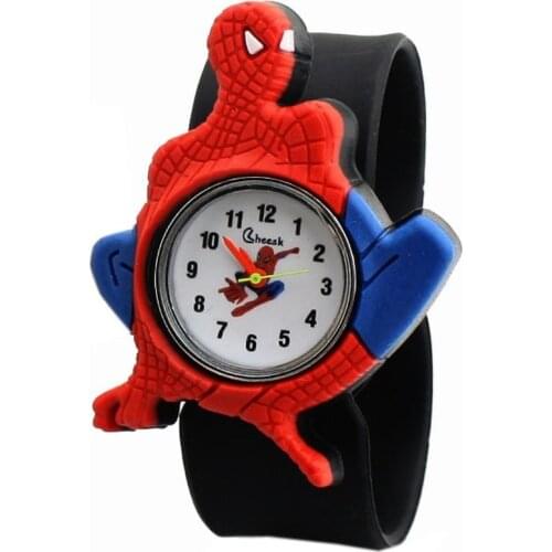 Cartoon Spider Man Car Children Watch Toy for Boy Girl Baby Fashion Electronic Watch Mickey Cartoon Car Toy Watch Kid Clock Gift