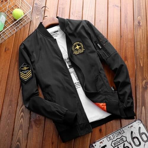 Men Jacket Baseball Air Force Windbreaker Military Slim Fit Tops Bomber Coats Zipper Solid Casual Streetwear Drop Shipping